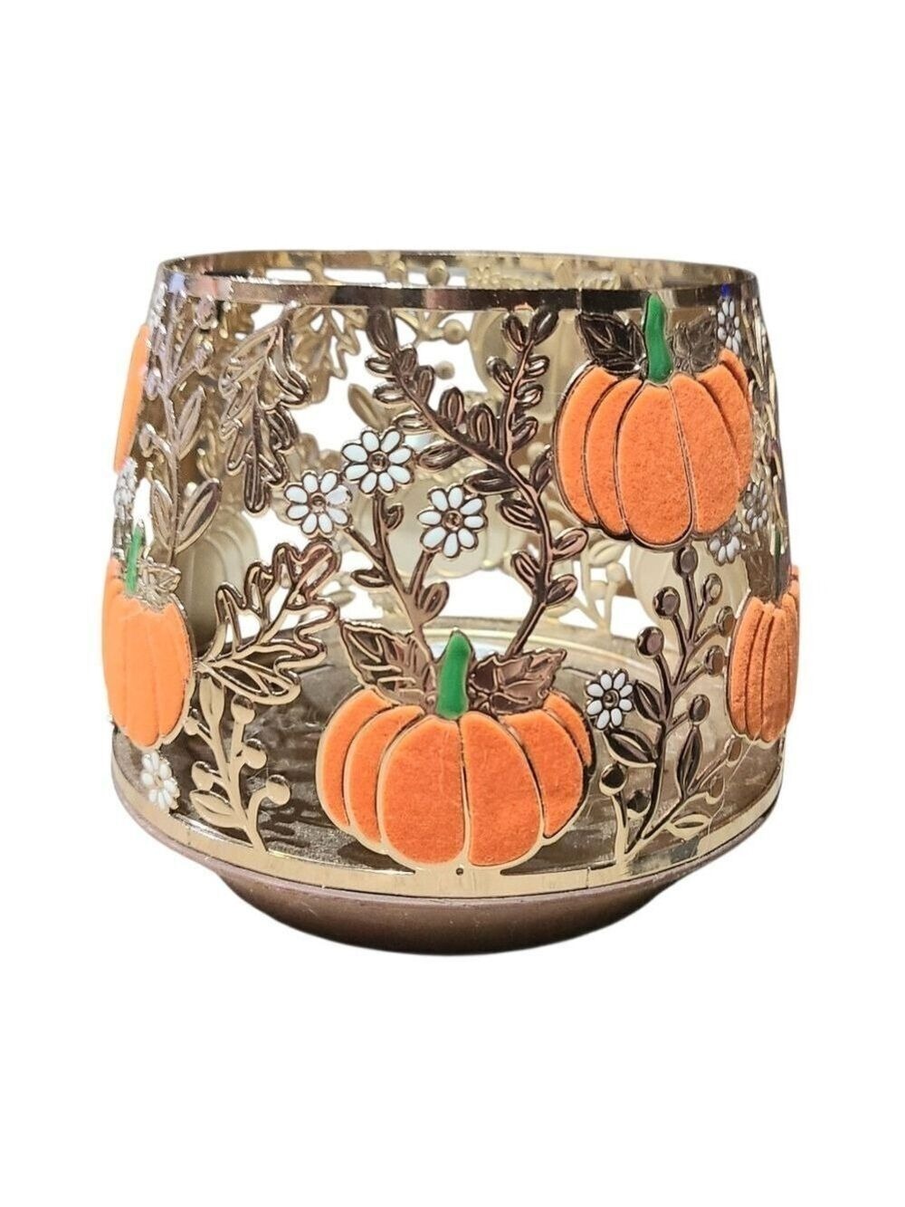 VELVET PUMPKINS 3-WICK CANDLE HOLDER BY BATH & BODY WORKS